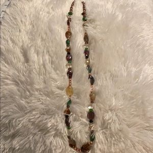 18 inch natural stone necklace.  Beautiful.